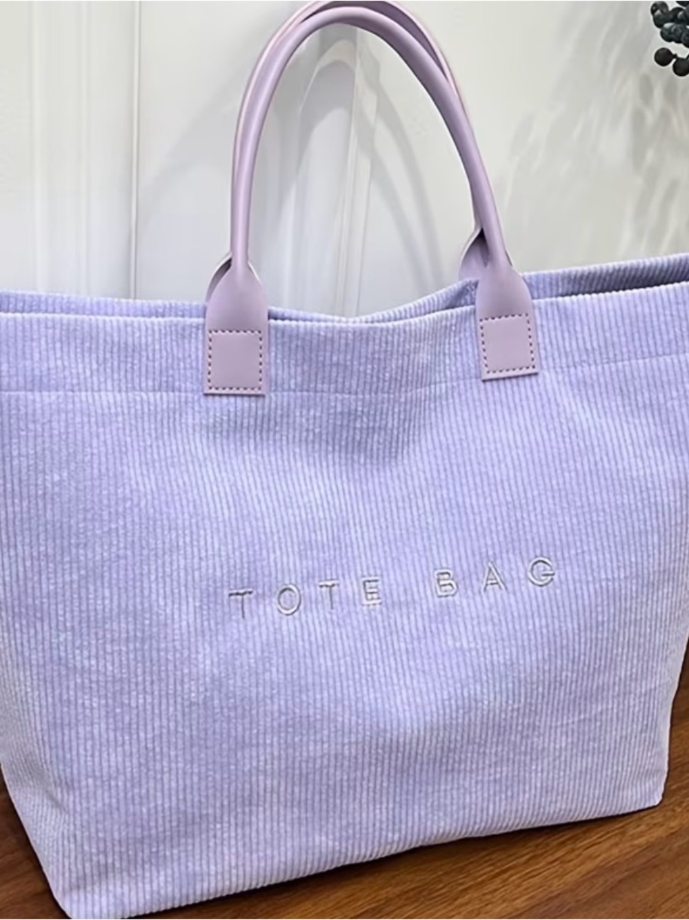 {NEW} Lavender Corduroy Tote Bag – Stylish Everyday Carry